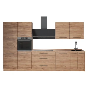 Cucina componibile Fame-Line Rovere dorato/Rovere dorato 340 cm senza piano di lavoro Vicco