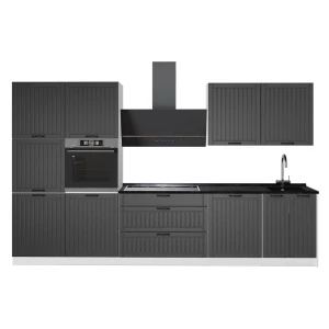 Cuisine Fame-Line Gris foncé/Blanc 340cm, PT Anthracite Vicco