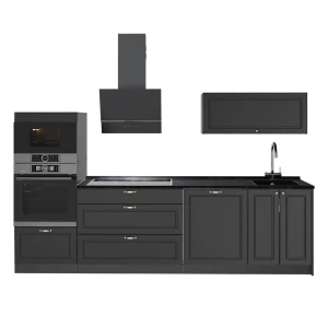 Zabudowa kuchenna Fame-Line Anthrazit Gold rustykalny/Antracyt 280 cm, BP Antracyt Vicco