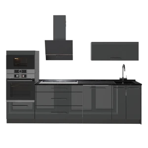 Zabudowa kuchenna Fame-Line Antracyt połysk/Antracyt 280 cm, BP Antracyt Vicco