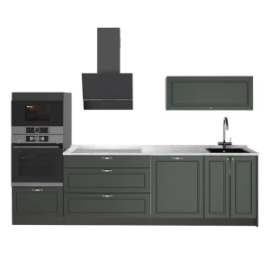 Cuisine Fame-Line Vert Or Campagne/Anthracite 280cm, PT Marbre Vicco