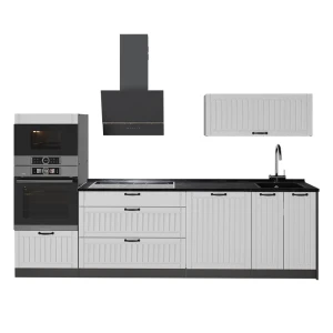 Zabudowa kuchenna Fame-Line Biały rustykalny/Antracyt 280 cm, BP Antracyt Vicco