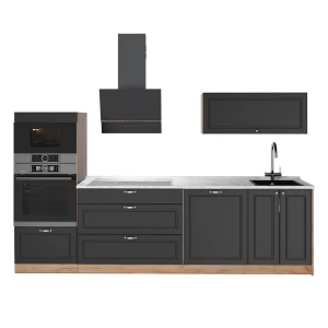 Cucina componibile Fame-Line Oro-antracite rustico/Rovere dorato 280 cm, PL Marmo Vicco
