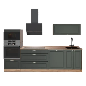 Cucina componibile Fame-Line Verde-oro rustico/Rovere dorato 280 cm, PL Rovere Vicco