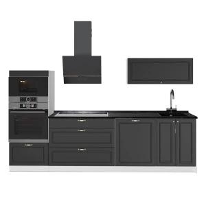 Cucina componibile Fame-Line Oro-antracite rustico/Bianco 280 cm, PL Antracite Vicco