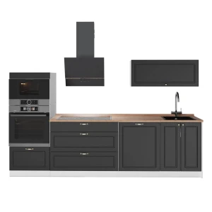Cucina componibile Fame-Line Oro-antracite rustico/Bianco 280 cm, PL Rovere Vicco