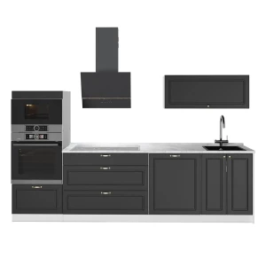 Cucina componibile Fame-Line Oro-antracite rustico/Bianco 280 cm, PL Marmo Vicco
