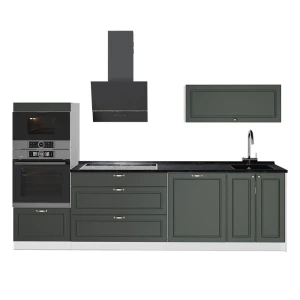 Cucina componibile Fame-Line Verde-oro rustico/Bianco 280 cm, PL Antracite Vicco