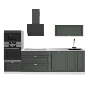 Cucina componibile Fame-Line Verde-oro rustico/Bianco 280 cm, PL Marmo Vicco