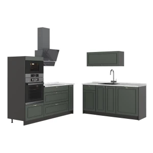 Kuchnia Fame-Line Green Gold Country/Antracyt 340 cm, BP Marmur Vicco