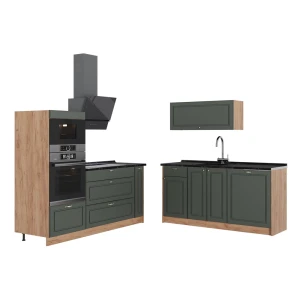 Kuchnia Fame-Line Green Gold Country/Dąb goldkraft 340 cm, BP Antracyt Vicco