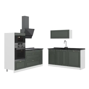 Kuchnia Fame-Line Green Gold Country/Biały 340 cm, BP Antracyt Vicco