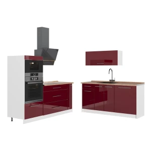 Kök Fame-Line Bordeaux högblank/Vit 340 cm, AP Oak Vicco
