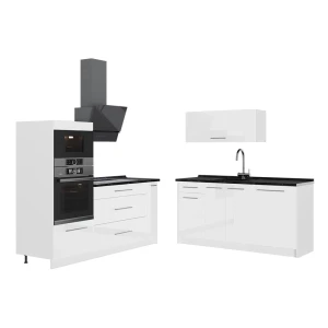 Keuken Fame-Line Wit Hoogglans/Wit 340 cm, WB Antraciet Vicco
