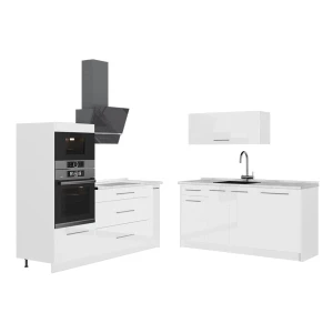 Keuken Fame-Line Wit Hoogglans/Wit 340 cm, WB Marmer Vicco