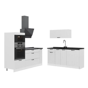 Keuken Fame-Line Wit Landhuis/Wit 340 cm, WB Antraciet Vicco