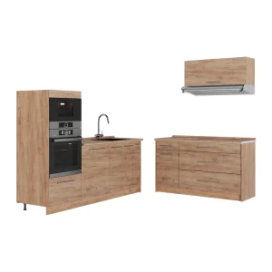 Kuchnia Fame-Line Dąb goldkraft/Dąb goldkraft 340 cm, BP Dąb Vicco