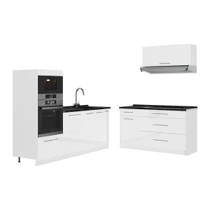 Kök Fame-Line Vit högblank/Vit 340 cm, AP Antracit Vicco