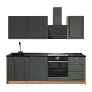 Zabudowa kuchenna Fame-Line Green Gold Country/Dąb goldkraft 230 cm, BP Antracyt Vicco