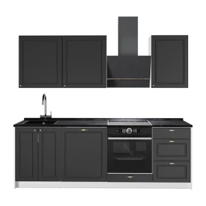Complete keukeneenheid Fame-Line Anthrazit-Gold Landhaus/Wit 230 cm zonder werkblad Vicco