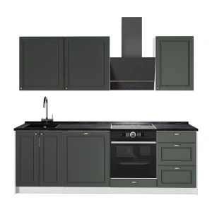 Complete keukeneenheid Fame-Line Groen-Goud Landhuis/Wit 230 cm zonder werkblad Vicco