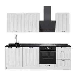 Cuisine Fame-Line Blanc campagne/Blanc 230cm, PT Anthracite Vicco
