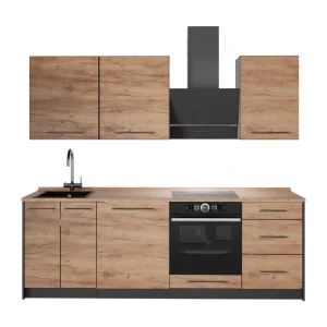 Zabudowa kuchenna Fame-Line Dąb goldkraft/Biały 230 cm, BP Dąb Vicco