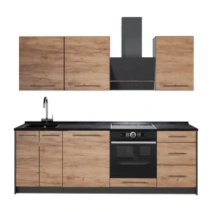 Cuisine Fame-Line Chêne de force doré/Blanc 230cm sans PT Vicco