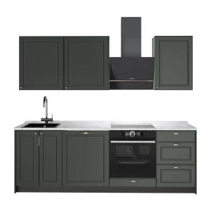 Zabudowa kuchenna Fame-Line Green Gold Country/Antracyt 230 cm, BP Marmur Vicco