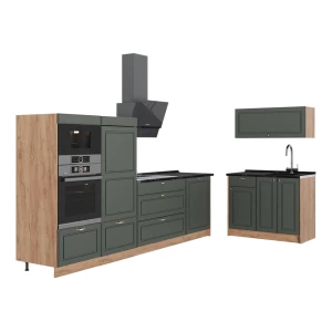 Kuchnia Fame-Line Green Gold Country/Dąb goldkraft 380 cm, BP Antracyt Vicco
