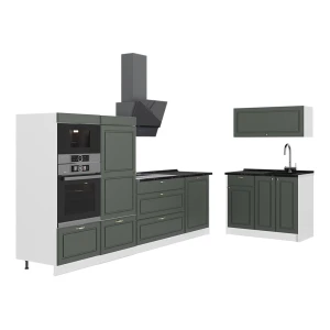 Kuchnia Fame-Line Green Gold Country/Biały 380 cm, BP Antracyt Vicco
