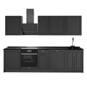 Cucina componibile Fame-Line Oro-antracite rustico/Antracite 280 cm senza piano di lavoro Vicco