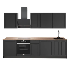 Cucina componibile Fame-Line Oro-antracite rustico/Antracite 280 cm, PL Rovere Vicco