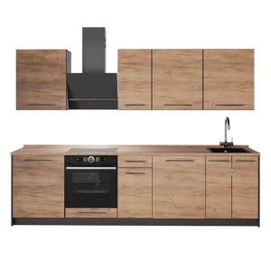 Zabudowa kuchenna Fame-Line Dąb goldkraft/Antracyt 280 cm, BP Dąb Vicco