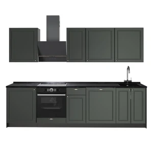 Cucina componibile Fame-Line Verde-oro rustico/Antracite 280 cm, PL Antracite Vicco