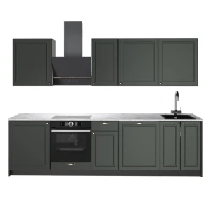 Cucina componibile Fame-Line Verde-oro rustico/Antracite 280 cm, PL Marmo Vicco
