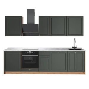 Zabudowa kuchenna Fame-Line Green Gold Country/Dąb goldkraft 280 cm, BP Marmur Vicco
