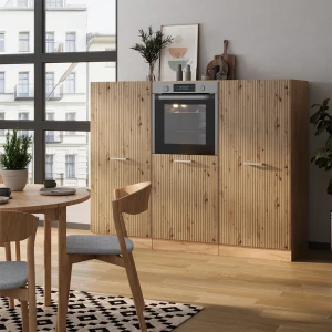 Küchenblock R-Line Artisan-Eiche/Goldkraft Eiche 180 cm ohne Arbeitsplatte livinity®