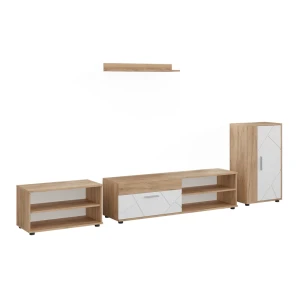 Living wall Berno Goldkraft oak/White 4-piece set Vicco