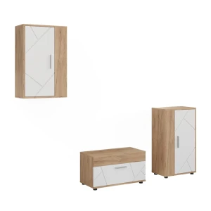 Living wall Berno Goldkraft oak/White 3-piece set Vicco