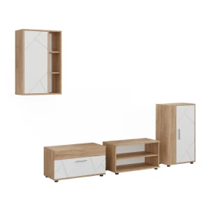 Living wall Berno Goldkraft oak/White 4-piece set Vicco