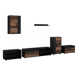 Living wall Berno Black/Oldstyle 6-piece set Vicco