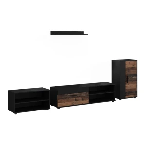 Living wall Berno Black/Oldstyle 4-piece set Vicco