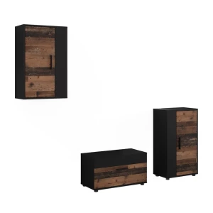 Living wall Berno Black/Oldstyle 3-piece set Vicco