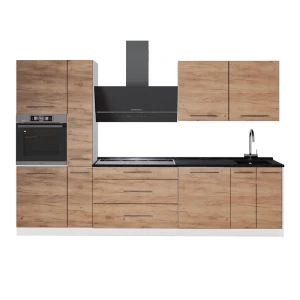 Cucina componibile Fame-Line Rovere dorato 310 cm, PL Antracite Vicco