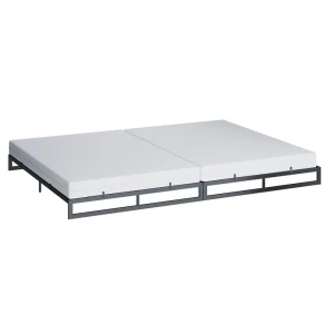 Telaio del letto Lenora Nero 140x200 Set da 2 con 2 materassi Vitalispa