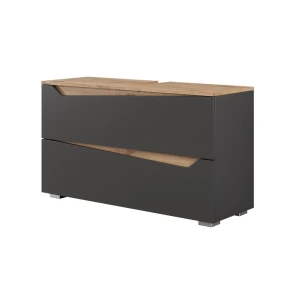Sink base cabinet Marelle Anthracite/Artisan oak 100 x 57.5 cm with 2 drawers Vicco