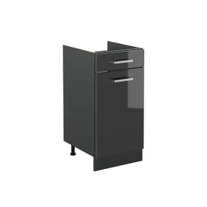 Küchenunterschrank R-Line Anthrazit Hochglanz/Anthrazit 40 cm ohne Arbeitsplatte Vicco