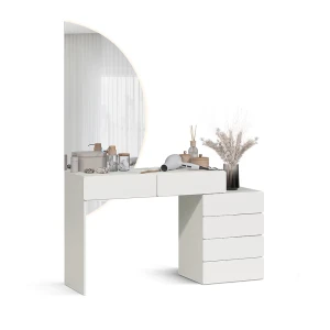 Vanity table Alvia White 100 cm with LED mirror Vicco