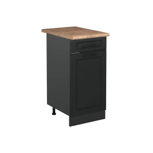 Küchenunterschrank R-Line Anthrazit Landhaus/Anthrazit 40 cm Arbeitsplatte Goldkraft Eiche Vicco